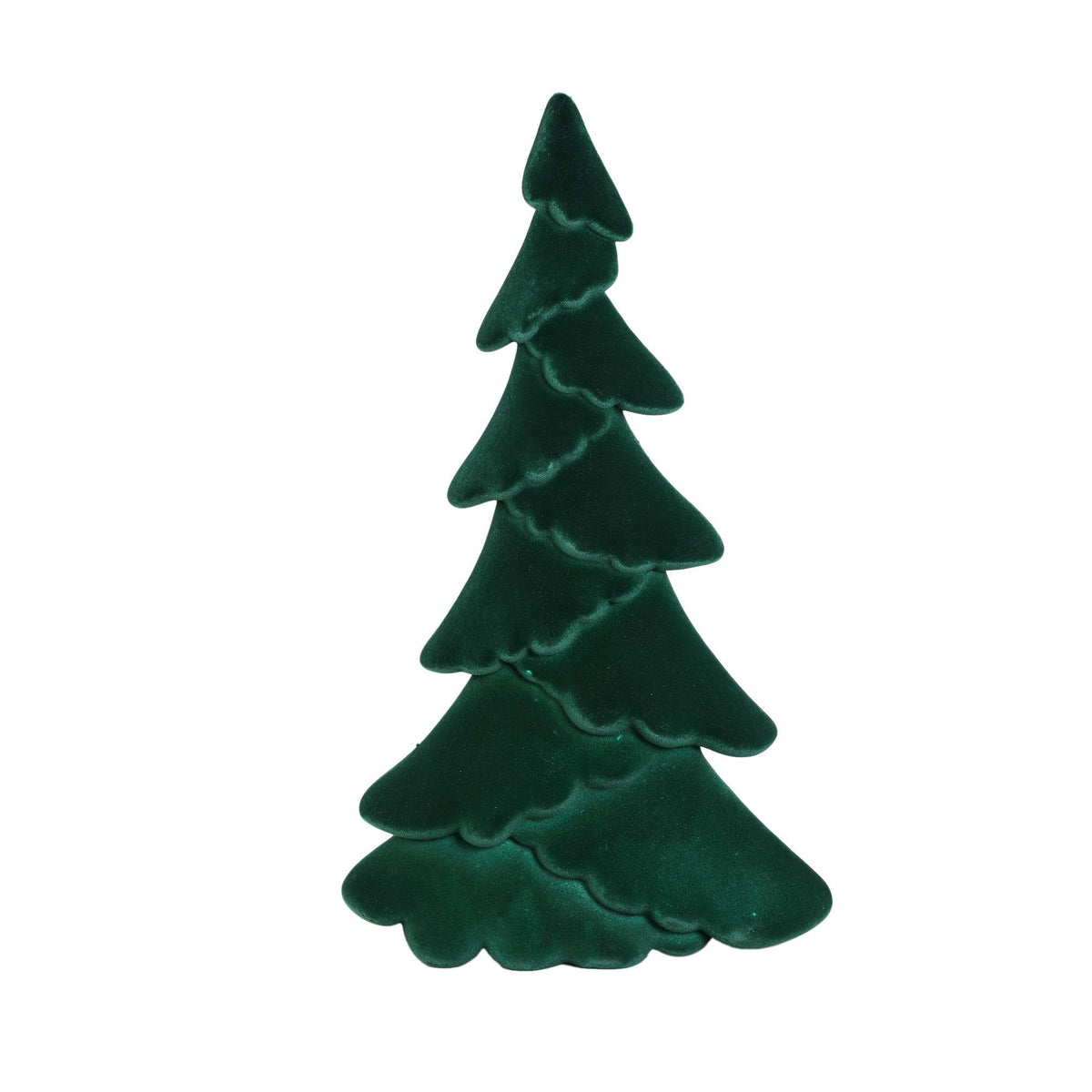 Yule Kerstboom Ovaal Donkergroen Large van PTMD, plat boombeeld met golvende takken in donkergroen fluweel